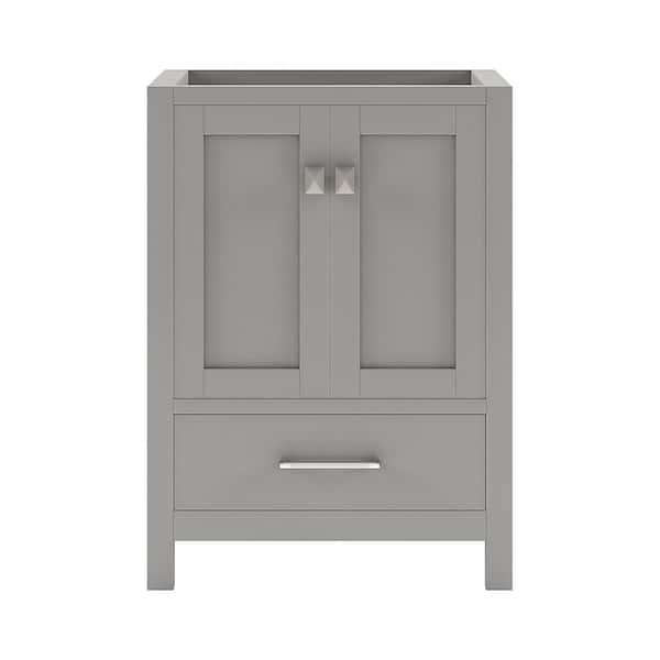 Virtu USA Caroline Avenue 24 in. W x 22 in. D x 33.5 in. H Bath Vanity Cabinet without Top in Gray