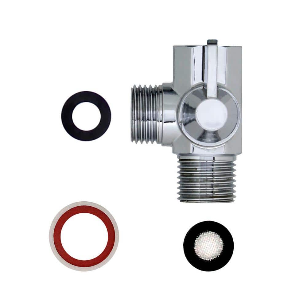 Chrome Brass Shower Arm Diverter Valve for Indoor/Outdoor Use