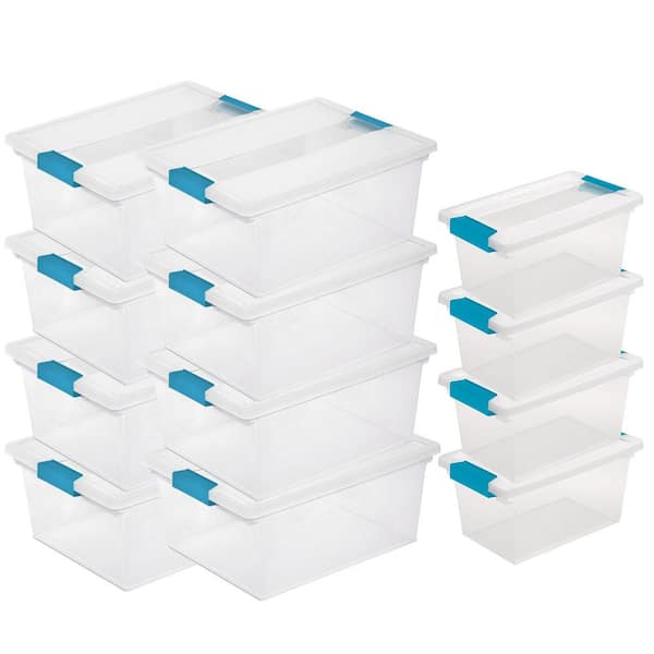 Sterilite Deep Clear Plastic Stackable Storage Bin w/ Clear Latch Lid, 16  Pack, 16pk - King Soopers