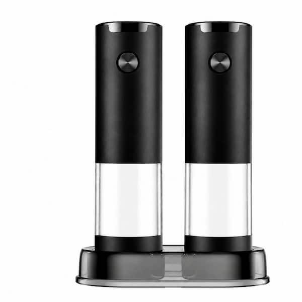 Electric Salt and Pepper Grinder Set with Adjustable Coarseness, Built-In LED Light and Large Capacity