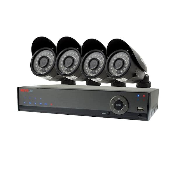 Revo Lite 4-Channel 500GB 960H DVR Surveillance System with (4) 700TVL Bullet Cameras