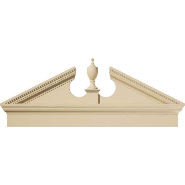 Ekena Millwork 44 in. W x 17-7/8 in. H x 2-3/4 in. P Pitch 6/12 Acorn Signature Urethane Combination Pediment Acorn Ships Unattached in
