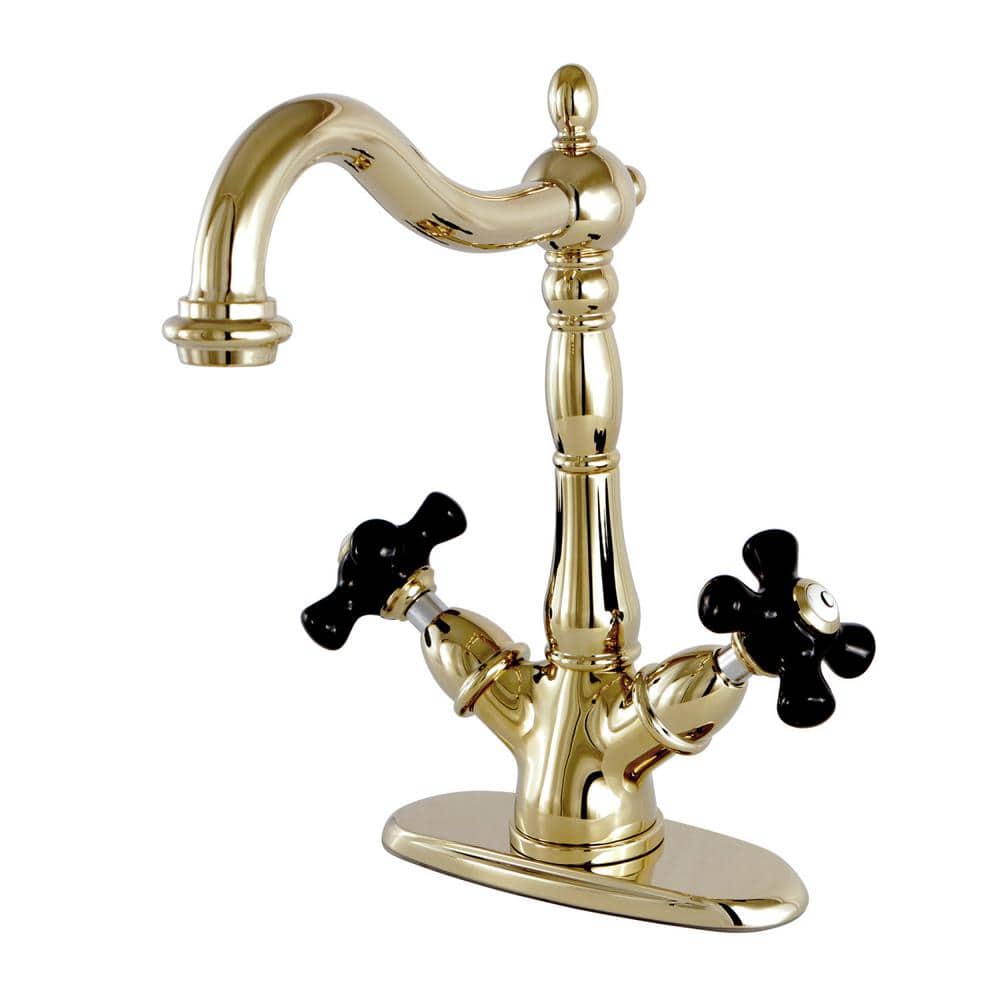 Kingston Brass Duchess Double Handle Vessel Sink Faucet in Polished