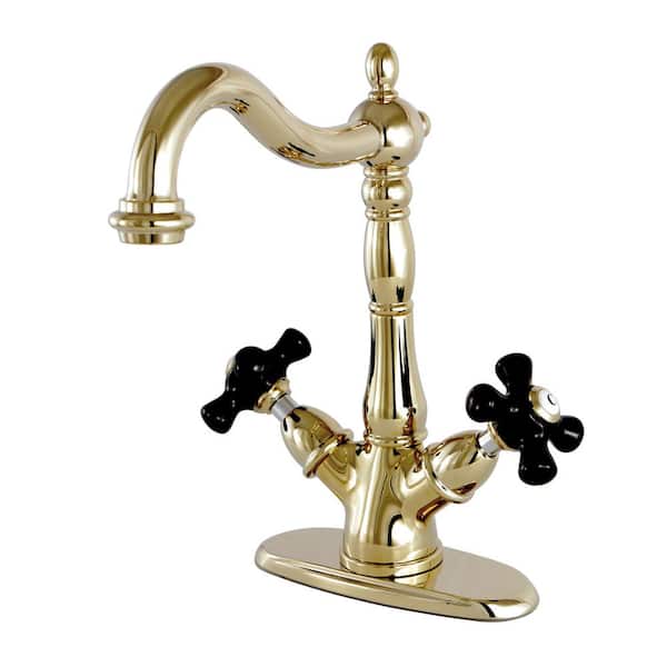 Kingston Brass Duchess Double Handle Vessel Sink Faucet in Polished Brass