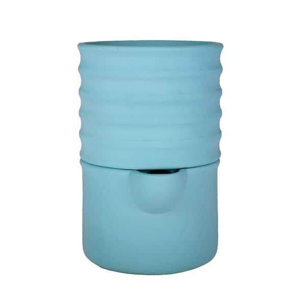MPG 6 in. Dia x 9 in. H Ribbed Cylinder Composite Self Watering Pot in Green