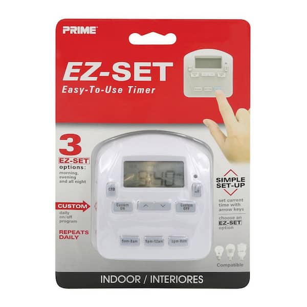 Unbranded EZ-SET White 24 Hour Indoor Digital Timer 125 Volt