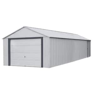 Murryhill 12 ft. W x 31 ft. D 2-Tone Gray Steel Garage and Storage Building with Side Door and High-Gable Roof