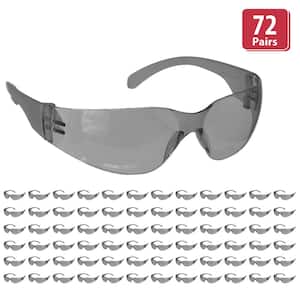 Gray, Crystal Color Lens Color Temple Safety glasses, (72-Pairs)