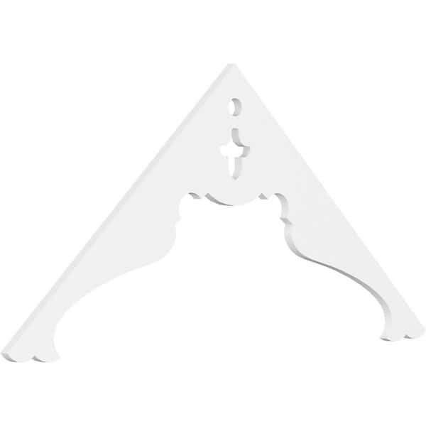 Ekena Millwork 1 in. x 60 in. x 30 in. (11/12) Pitch Heath Architectural Grade PVC Gable Pediment Moulding