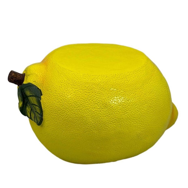 Galt International Yellow Lemon Stool Polyresin Plant Stand
