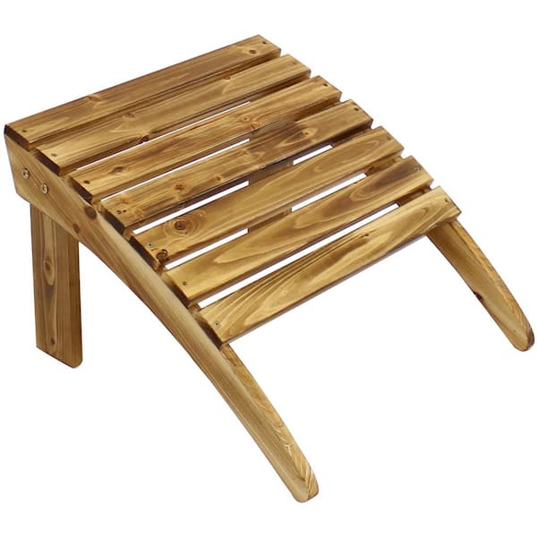 Sunnydaze Classic Charred Wooden Outdoor Adirondack Ottoman Footrest