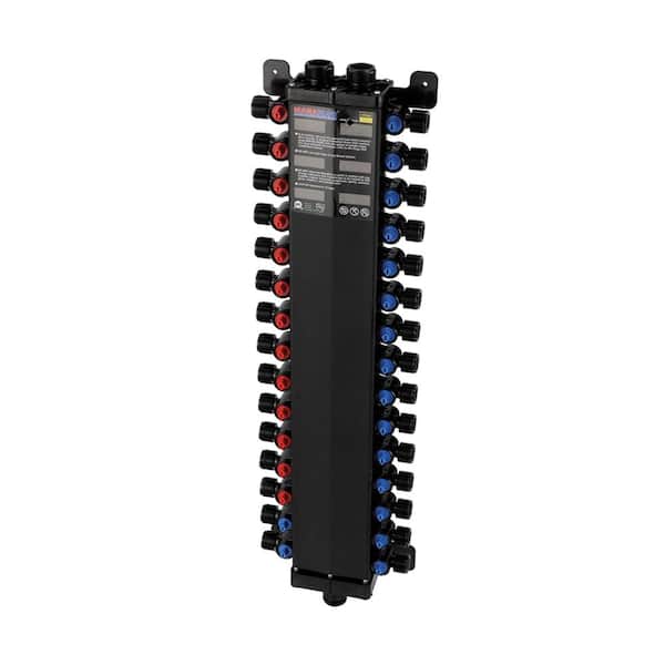 Manabloc 1/2 in. Press x 30 port Polysulfone Distribution Manifold (13 Hot/13 Cold/4 Hard)