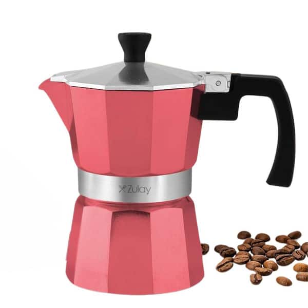 Zulay Kitchen 6-Cup Premium Moka Pot Stovetop Espresso Maker (Red