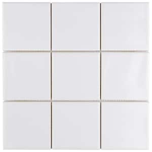 Twist Square White Ice 11-3/4 in. x 11-3/4 in. Ceramic Mosaic Tile (9.8 sq. ft./Case)