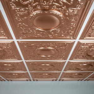 Bella Faux Copper 2 ft. x 2 ft. Lay-in or Glue-up Ceiling Panel (Case of 6)