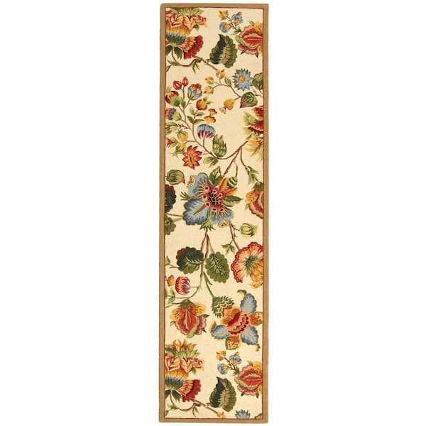 SAFAVIEH Chelsea Ivory 3 ft. x 10 ft. Floral Gradient Solid Runner Rug