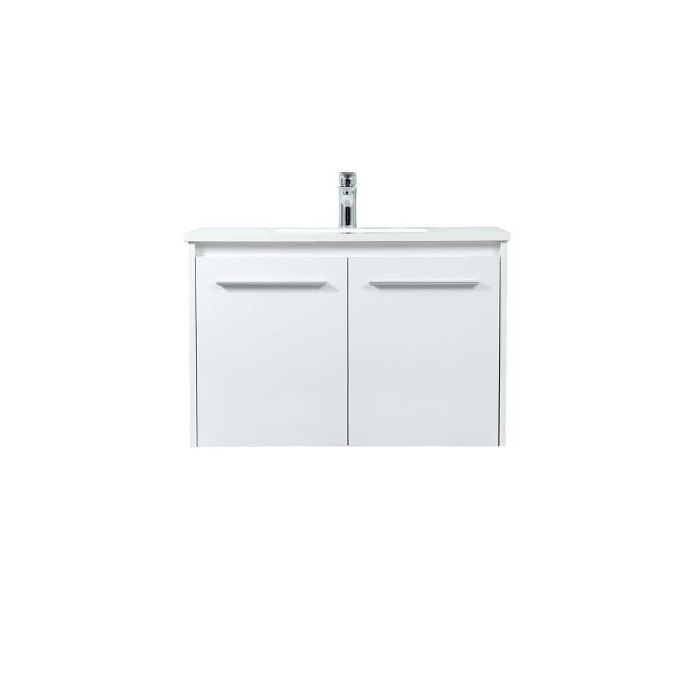 Simply Living 30 in. W x 18 in. D x 19.7 in. H Bath Vanity in White with Iv