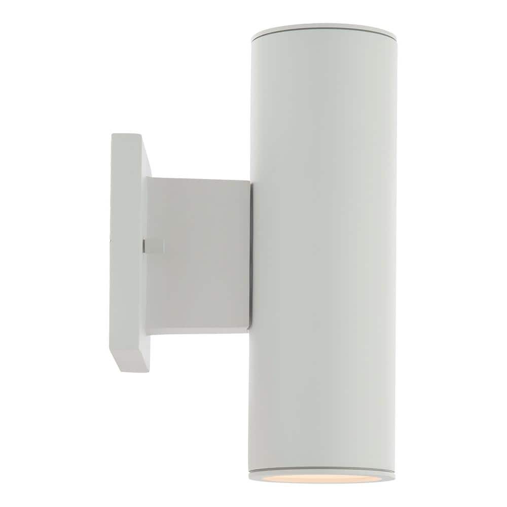 Sleek White Aluminum Cylinder LED Wall Sconce, Dimmable, Energy Star