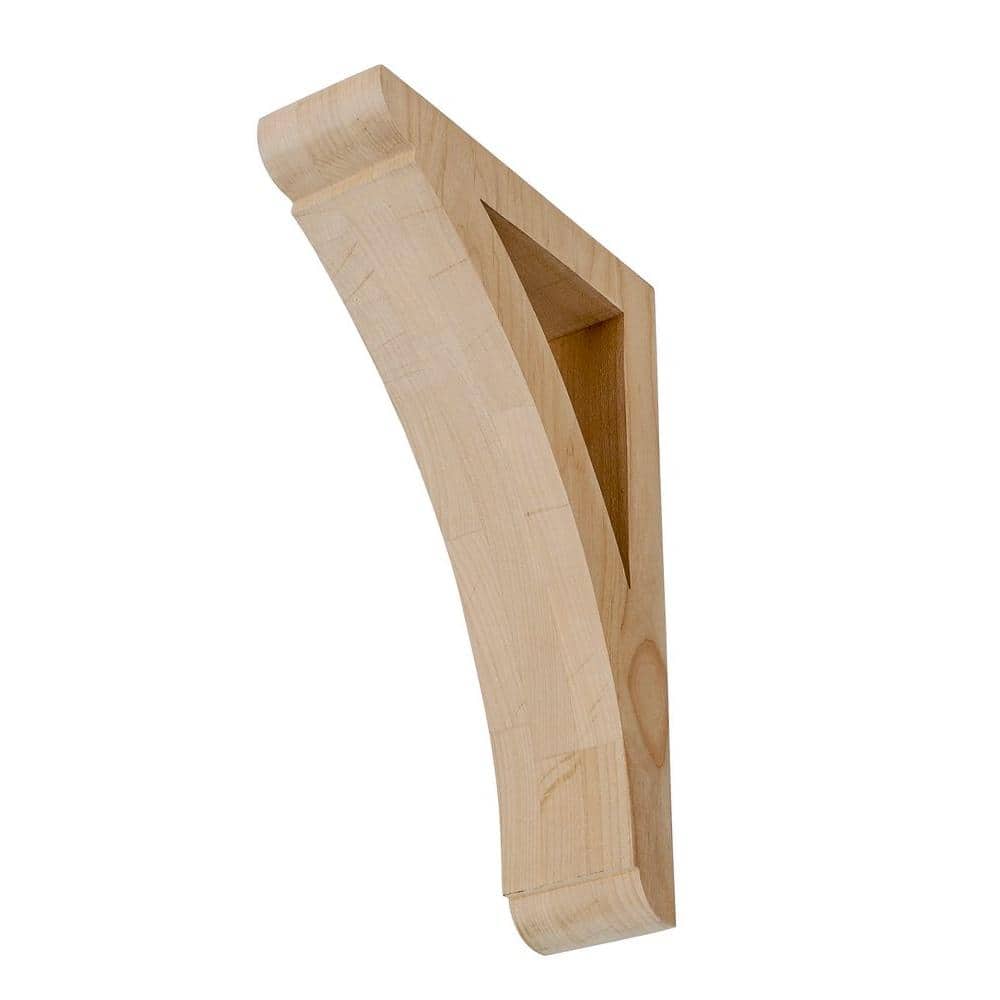12" Unfinished Alder Traditional Wood Bracket Corbel
