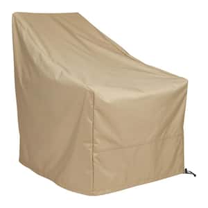 Set of 2 34.5 in. H Rectangular Khaki Polyester Adirondack chair Cover, waterproof and UV resistant, durable patio cover