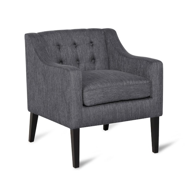 Noble House Annisa Charcoal and Espresso Fabric Tufted Accent Chair