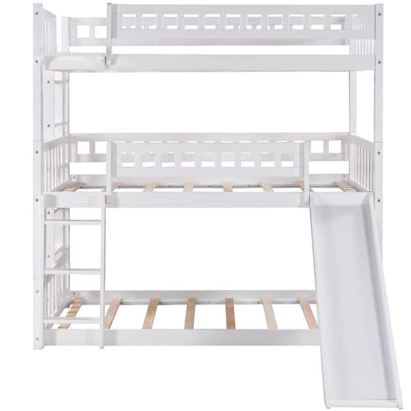 Utopia 4niture Enya White Twin Triple Bed with Slide