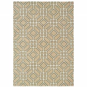 Sand and Ivory 2 ft. x 3 ft. Geometric Area Rug