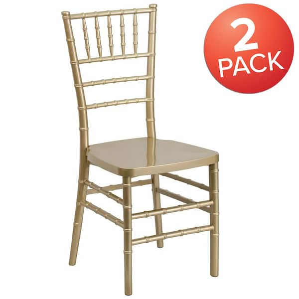 Carnegy Avenue Gold Resin Chiavari Chairs Set of 2 CGA LE 157969