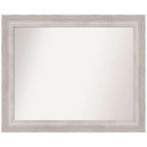 Amanti Art Beachwood Grey 33 in. x 27 in. Non-Beveled Coastal Rectangle Wood Framed Wall Mirror in Gray