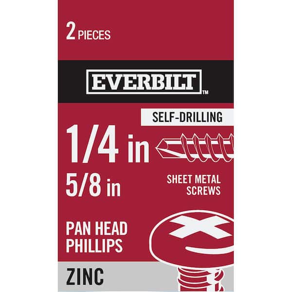 Everbilt #14 x 5/8 in. Zinc Plated Phillips Pan Head Sheet Metal Screw (2-Pack)