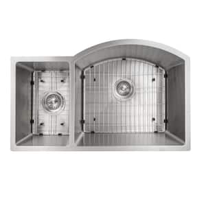 ZLINE 33" Aspen Undermount Double Bowl Stainless Steel Kitchen Sink with Bottom Grid (SC30D-33)