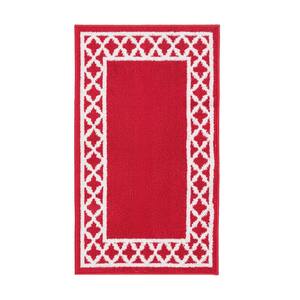 Collin Trellis Border Red and White 2 ft. 2 in. x 4 ft. Tufted Runner Rug