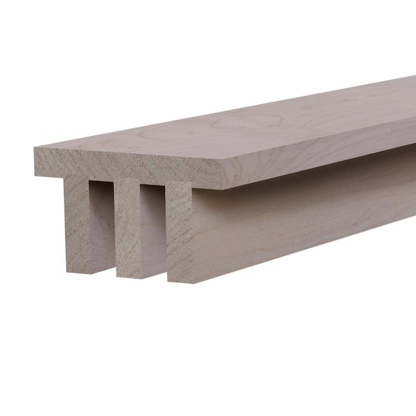 Ornamental Mouldings 5.5 in. W x 3.125 in. H x 92 in. L Natural Soft Maple Industrial Slat Faux Beam