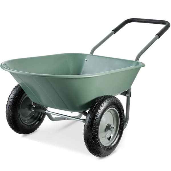 Best Choice Products 5 cu. ft. Seafoam Plastic Wheelbarrow with Padded ...