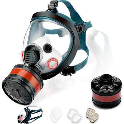 Parcil Safety Full Face Organic Vapor Respirator and Gas Mask with 2  Threaded P-A-1 Replacement Filters PD-100 - The Home Depot