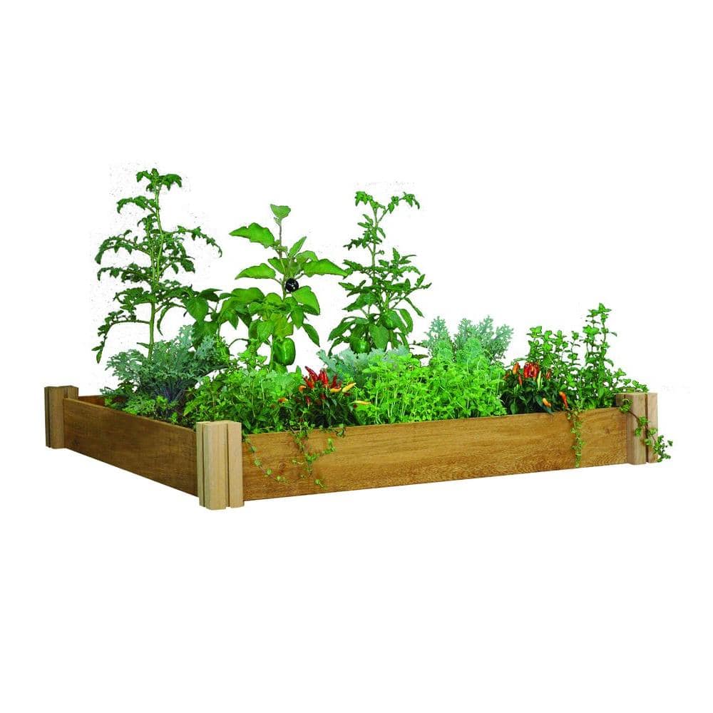 Gronomics 48 in. x 48 in. x 6.5 in. Modular Raised Garden Bed One Level ...