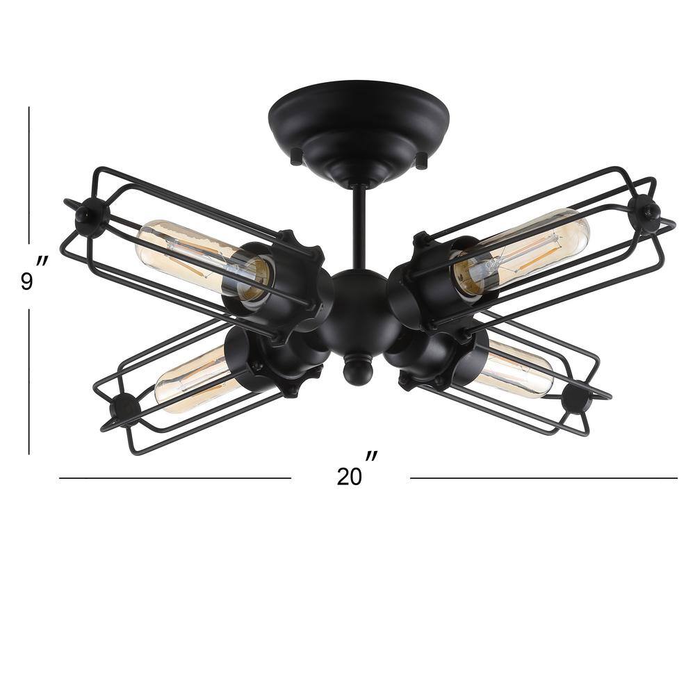 Chase 20" Black Metal LED Flush Mount Drum Light