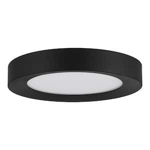 Calloway 11 in. Matte Black Integrated LED 5CCT Flush Mount