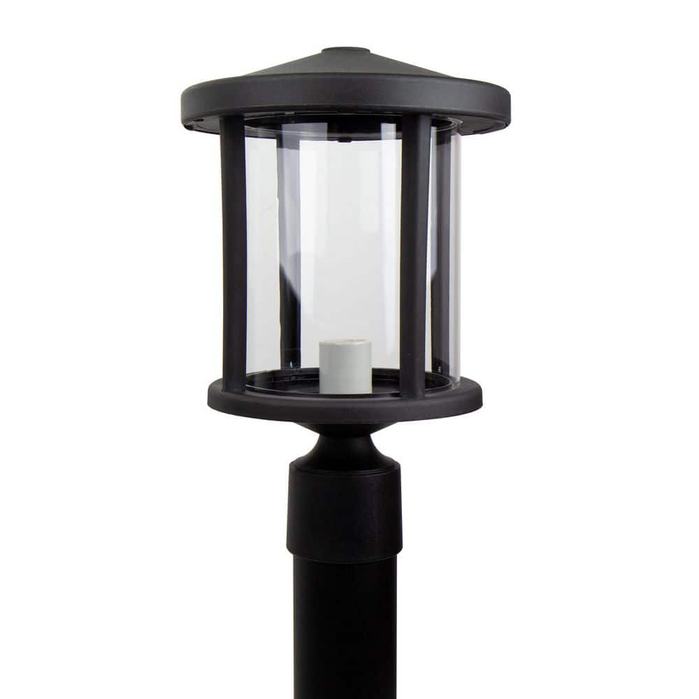 Artisan Round 1-Light Black Hardwired Outdoor Weather Resistant Plastic Post Light with Clear Diffuser No Bulb Included price history on PriceWatchPro