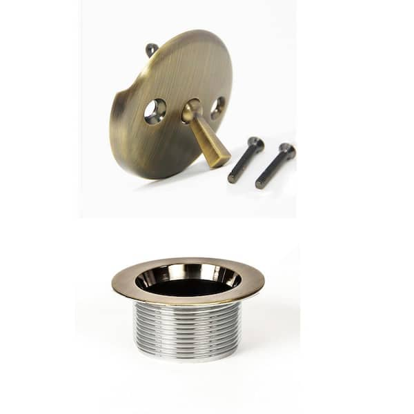 PF WaterWorks Trip Lever Tub Drain Trim Kit, Antique Brass