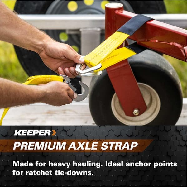 Adjustable Heavy Duty 3-ply Axle Strap with twisted snap hook