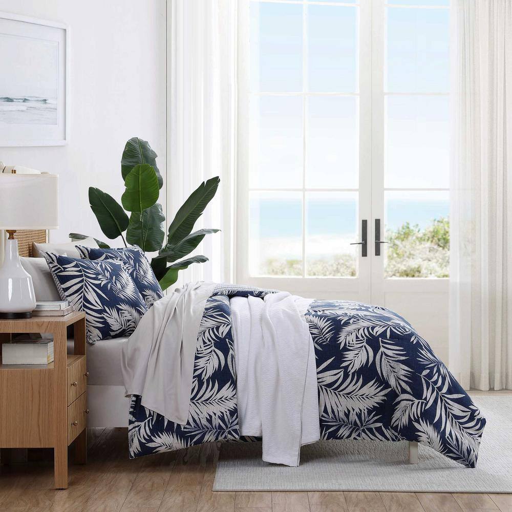 Full Blue Mirage Cotton Reversible Bedspread Set