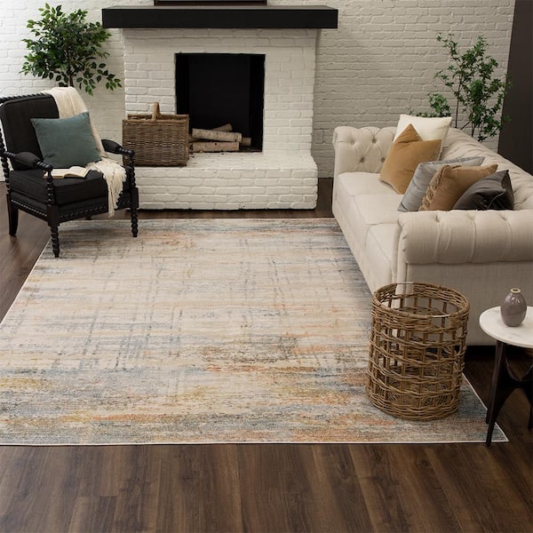 Kamilla Slate 8 ft. x 10 ft. Abstract Indoor Area Rug