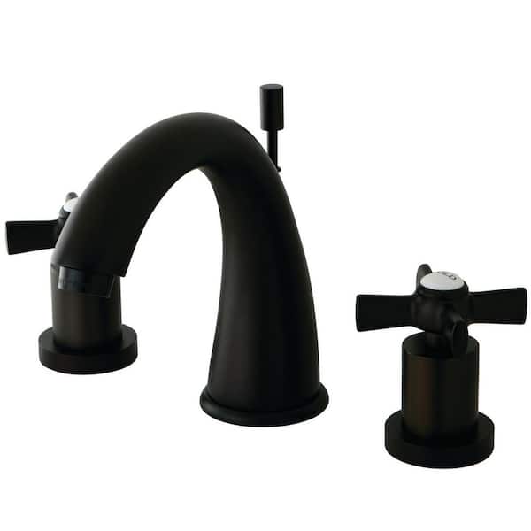 Kingston Brass Millennium 8 in. Widespread 2-Handle Bathroom Faucets with Brass Pop-Up in Oil Rubbed Bronze