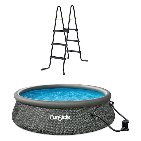SureStep 36 Inch 3 Stair Pool Ladder with QuickSet Above Ground Pool