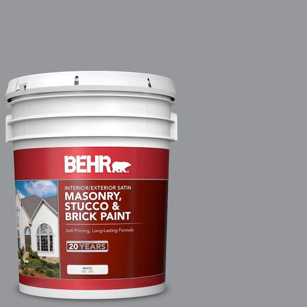 5 gal. #MS-82 Cobblestone Grey Satin Interior/Exterior Masonry, Stucco and Brick Paint