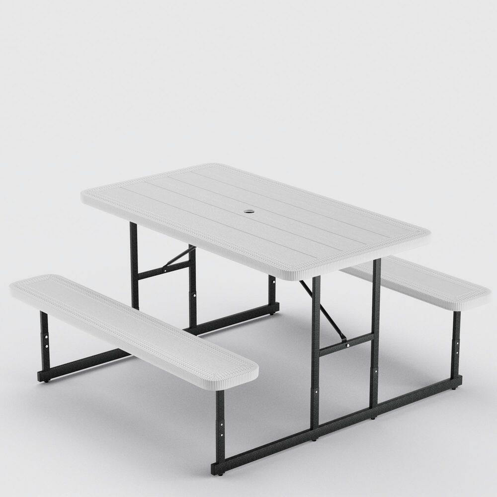 Costway 1-Piece Plastic Outdoor Dining Set Picnic Table Bench Set