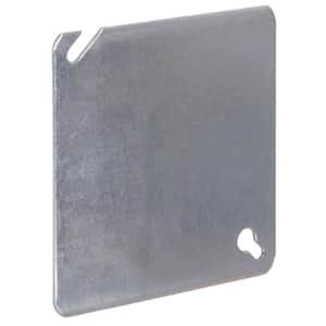 4 in. W Steel Metallic Flat Blank Square Cover (1-Pack)