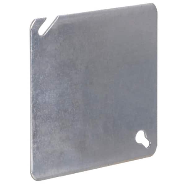 Southwire 4 in. W Steel Metallic Flat Blank Square Cover (1-Pack)