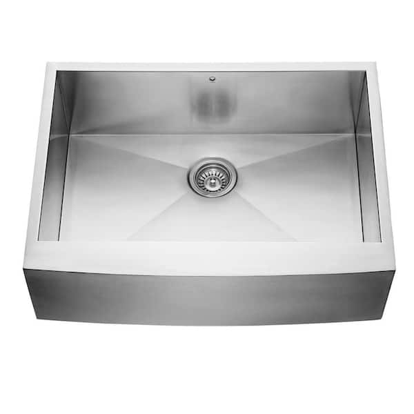 Farmhouse Apron Front Stainless Steel 30 in. Single Bowl Kitchen Sink